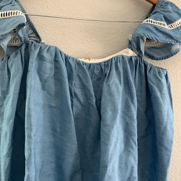 Lover + Friends Life’s a Beach Off Shoulder Peasant Top Open Back size Small - Picture 5 of 12